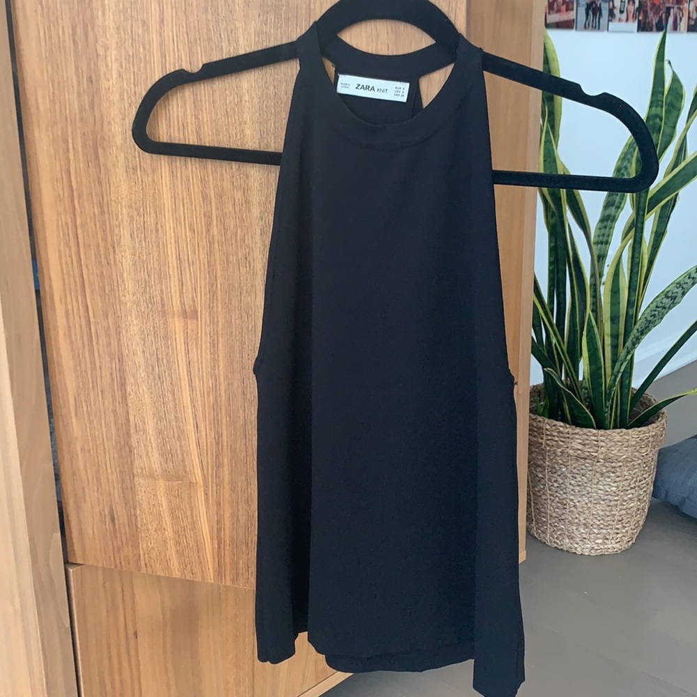 Zara Knit Black Halter with Cross Back Straps